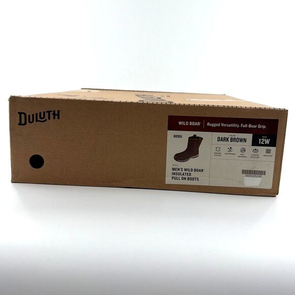 Duluth Men\'s Dark Brown Wild Boar Insulated Pull On Boots Size 12W main image 13